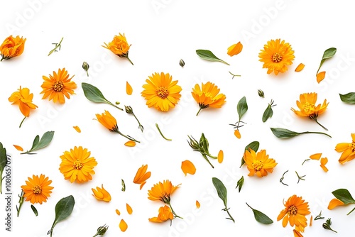 Calendula isolated on a white background, close up