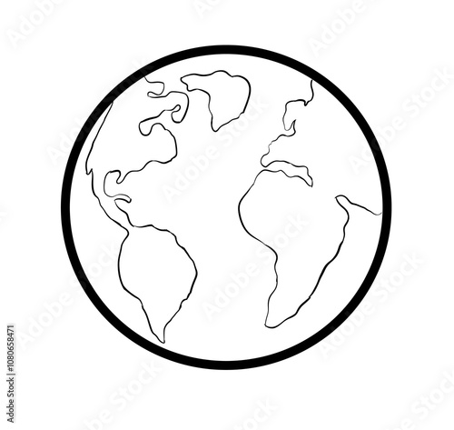 world digital drawing illustration isolated