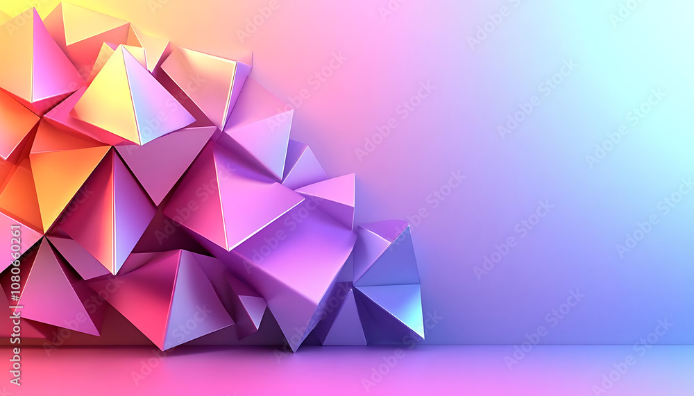 3D geometric shapes practice. Colorful stacked geometric prisms create vibrant, modern backdrop, showcasing blend of pastel hues and sharp angles that evoke sense of creativity and depth 3D geometric shapes practice. Colorful stacked geometric prisms create vibrant, modern backdrop, showcasing blend of pastel hues and sharp angles that evoke sense of creativity and depth