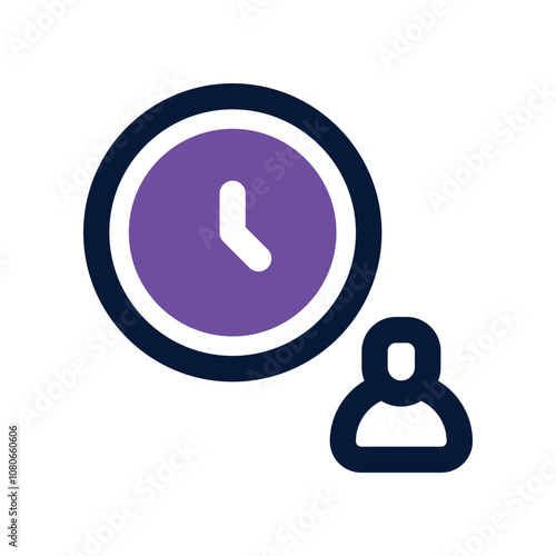 work time icon. vector dual tone icon for your website, mobile, presentationation, and logo design.