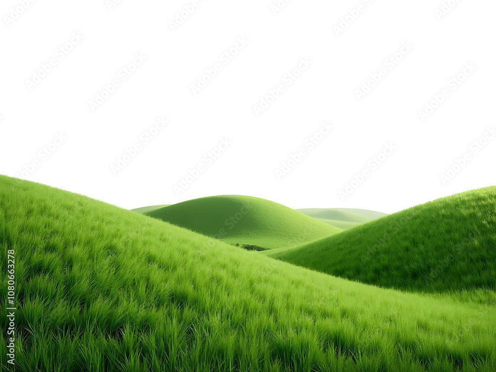 A Green Grass Field in white background A Green Grass Field in white background