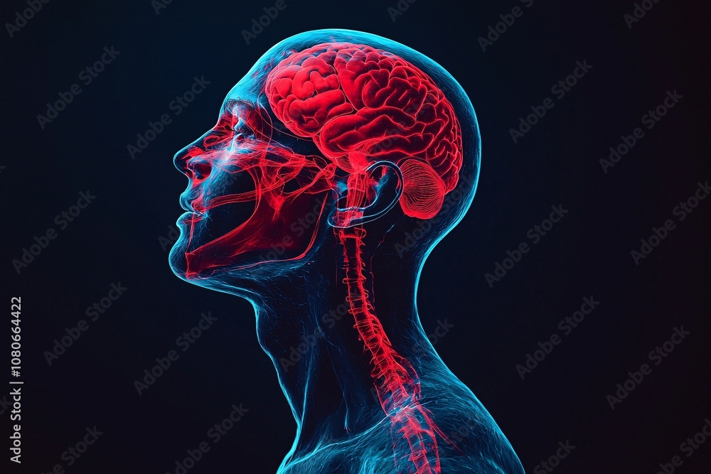Human Brain Anatomy Neurological Science X Ray Illustration Human Brain Anatomy Neurological Science X Ray Illustration