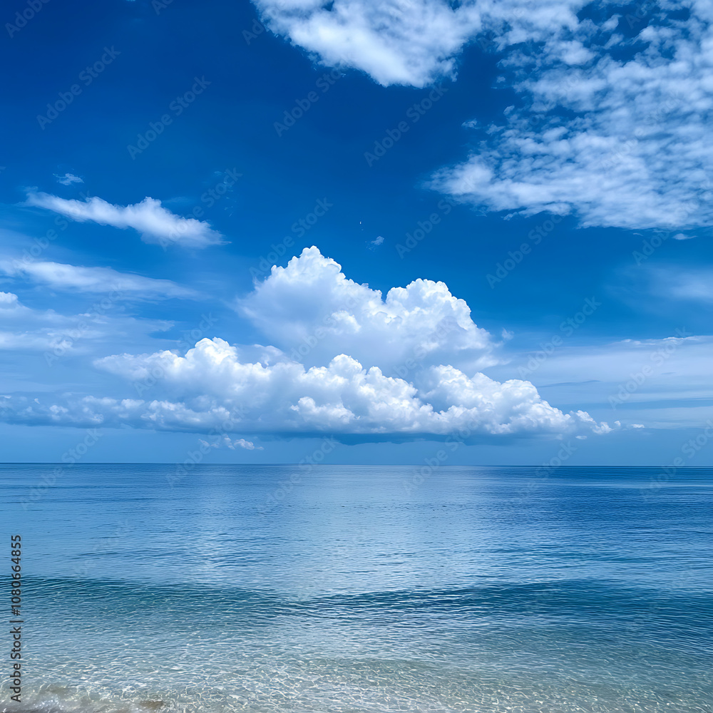 Fototapeta premium Breathtaking beach scene with clouds and ocean picture