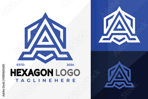 Letter A HexagonLogo Icon Vector Design photo