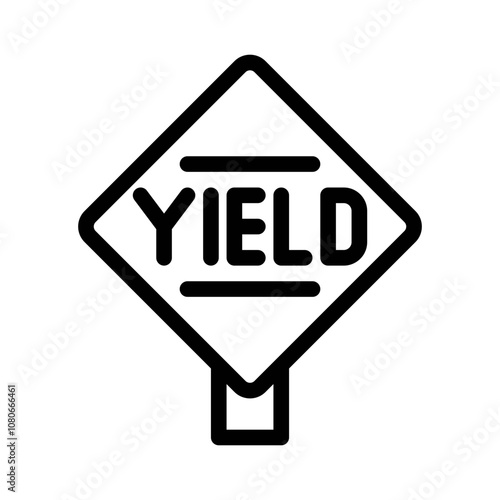 yield sign line icon