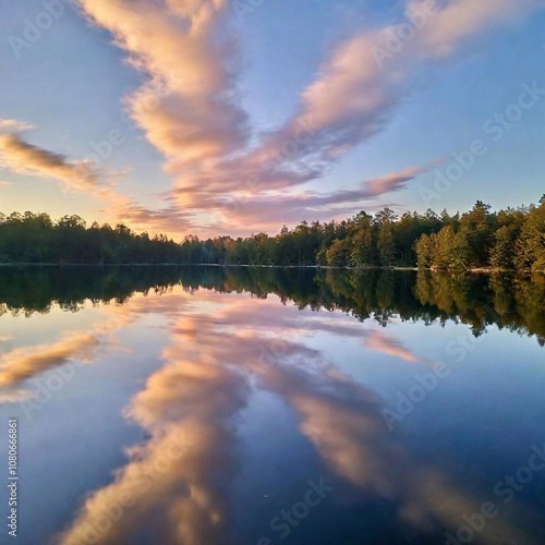 sunset over the lake