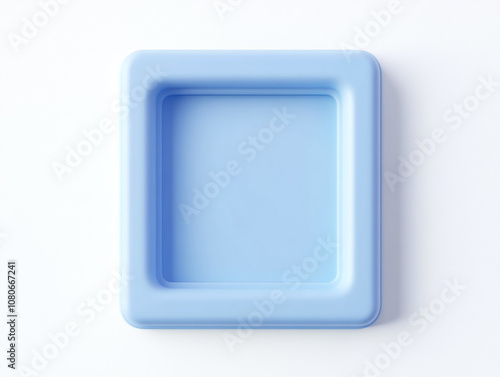 Cute cartoon frame icon, blue frame with rounded corners and pastel background inside the frame. 