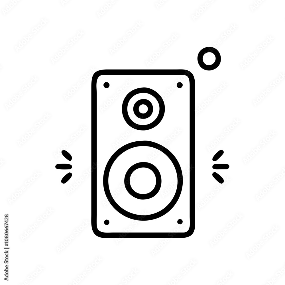 Music speaker icon in simple outline style, black and white
Music speaker icon in simple outline style, black and white