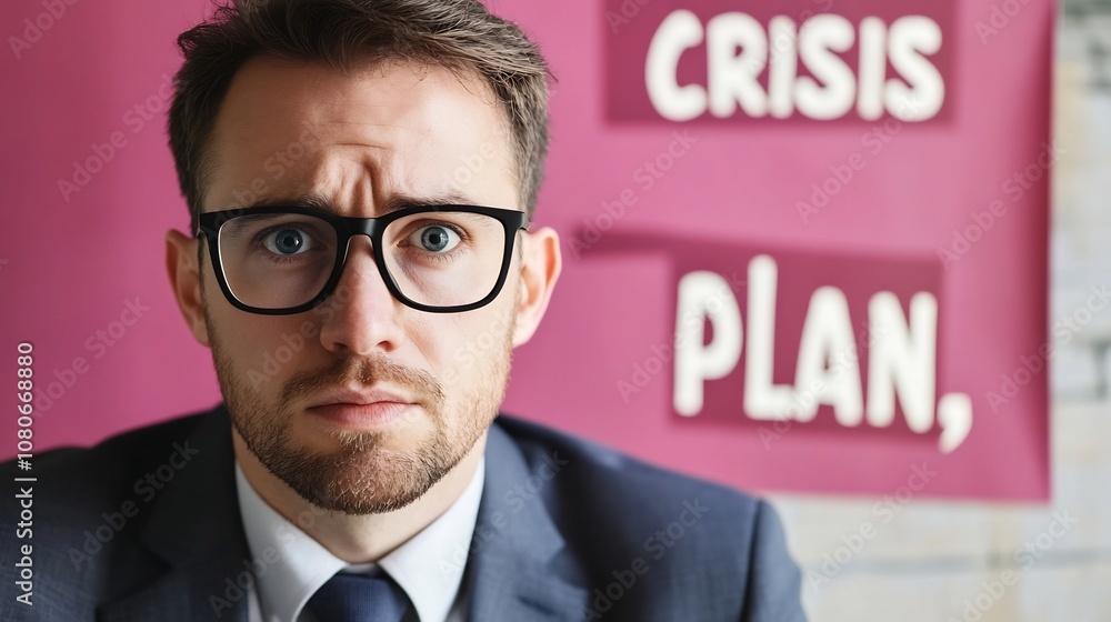 Serious Businessman on Video Call Discussing Crisis Plan and Response Strategy Serious Businessman on Video Call Discussing Crisis Plan and Response Strategy