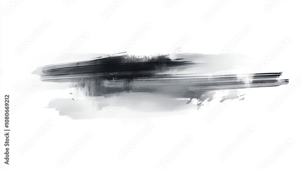 Abstract black and white brush stroke on a white isolate background. Abstract black and white brush stroke on a white isolate background.