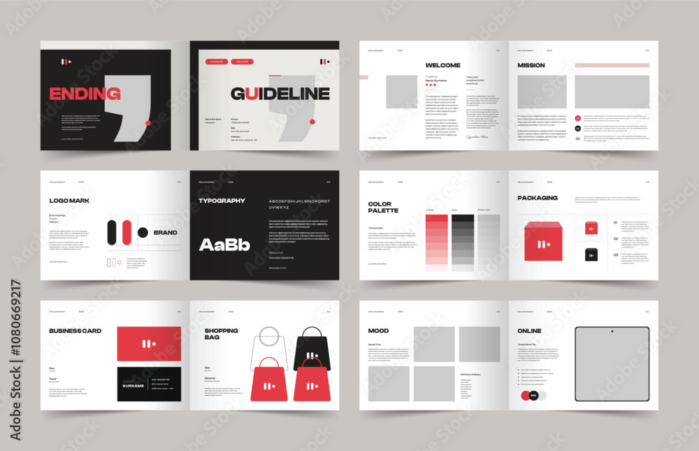 Landscape Brand Guideline Presentation Layout, Minimalist Luxury Brand Guide Template, Brochure Template Landscape Brand Guideline Presentation Layout, Minimalist Luxury Brand Guide Template, Brochure Template