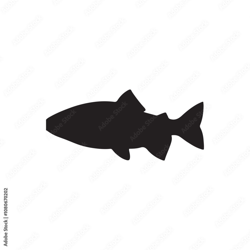 salmon silhouette., Vector illustration. salmon silhouette in line art style. Fish vector by hand drawing. Fish tattoo on white background .Black and white fish vector on white background salmon silhouette., Vector illustration. salmon silhouette in line art style. Fish vector by hand drawing. Fish tattoo on white background .Black and white fish vector on white background