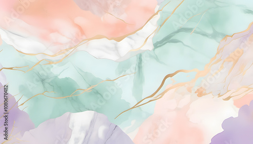 Wallpaper Mural Pastel Watercolor Marble Effect Torontodigital.ca