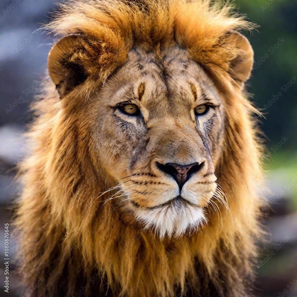 A close-up photo of a lion resting with its eyes half-closed, deep focus on its relaxed facial features and mane, eye-level shot capturing a peaceful and contemplative moment A close-up photo of a lion resting with its eyes half-closed, deep focus on its relaxed facial features and mane, eye-level shot capturing a peaceful and contemplative moment