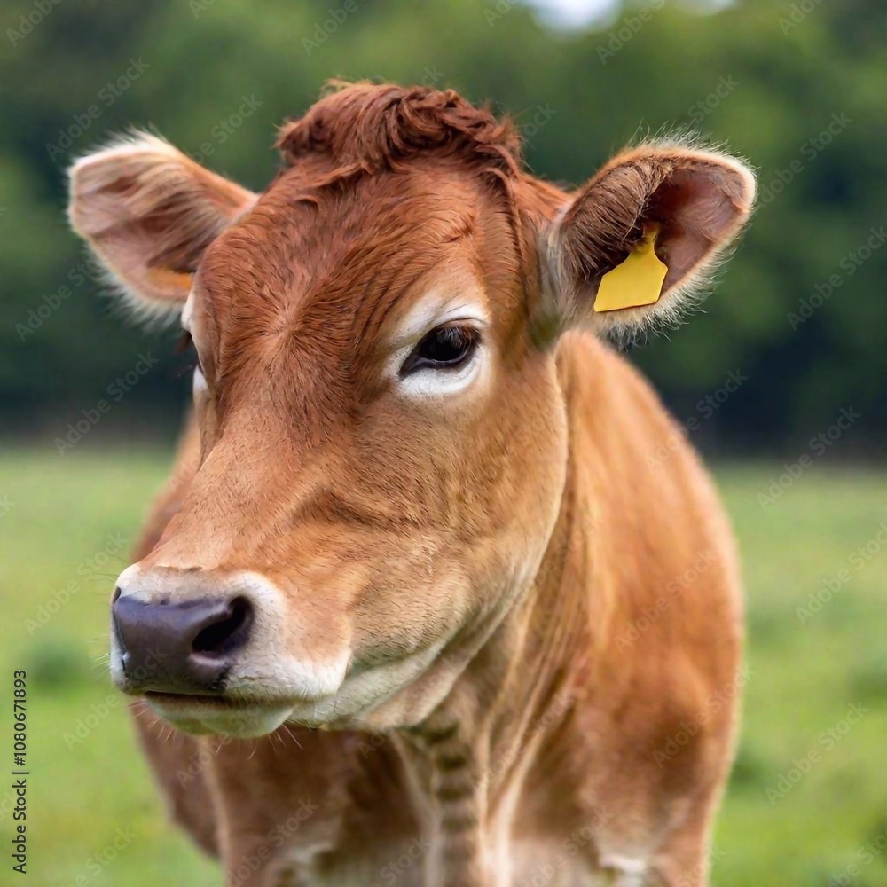 portrait of a cow with a green background portrait of a cow with a green background