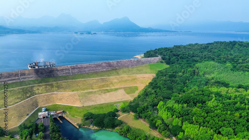 Fényképezés Aerial View of Jatiluhur, the Largest Dam in Indonesia
