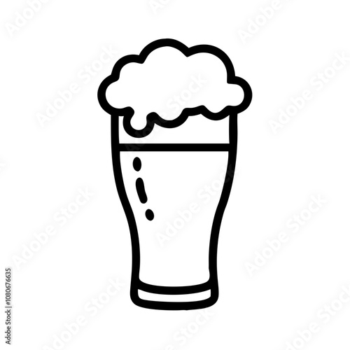 A tall glass filled with frothy beer sits on a table, highlighting its refreshing golden hue, perfect for enjoying on a warm sunny afternoon at a cozy pub