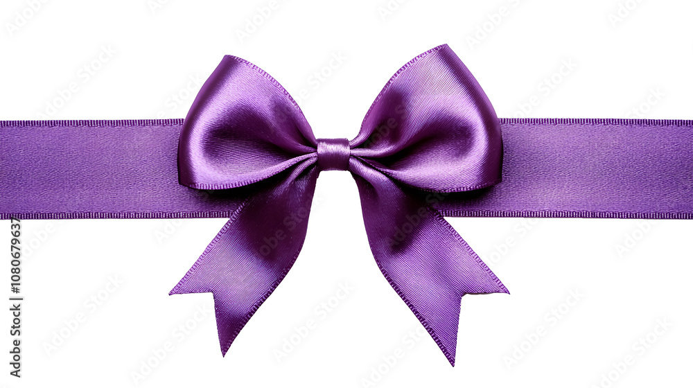 Purple ribbon bow on a transparent background. isolated background. Purple ribbon bow on a transparent background. isolated background.