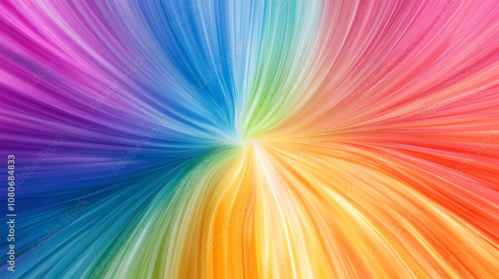 Pure Light Divergence - A Dynamic Starburst Pattern Where Each Ray Carries a Different Hue of the Spectrum, Creating an Explosion of Pure Chromatic Energy Pure Light Divergence - A Dynamic Starburst Pattern Where Each Ray Carries a Different Hue of the Spectrum, Creating an Explosion of Pure Chromatic Energy