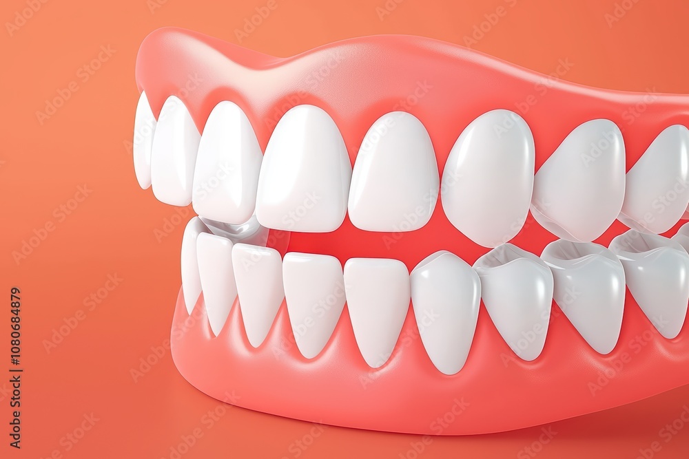 3D rendering of a mouth with white teeth on a smooth background, showcasing oral health. 3D rendering of a mouth with white teeth on a smooth background, showcasing oral health.