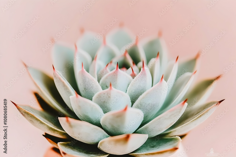 Close up of a succulent plant with pink and green hues. Close up of a succulent plant with pink and green hues.