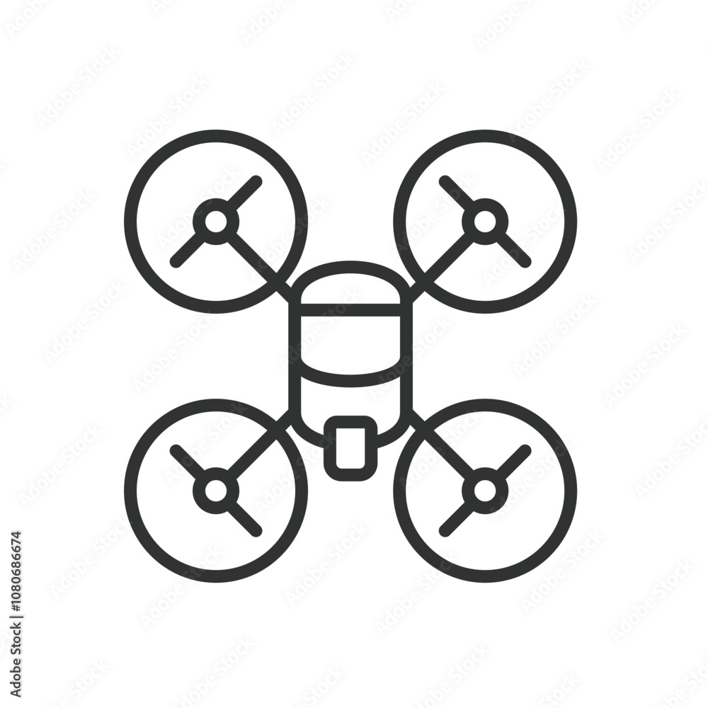 Drone, icon in line design. Drone, aircraft, flying, technology, camera, remote, quadcopter on white background vector. Drone editable stroke icon Drone, icon in line design. Drone, aircraft, flying, technology, camera, remote, quadcopter on white background vector. Drone editable stroke icon
