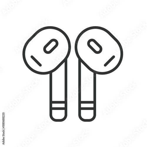 Wireless headphones, icon in line design. Wireless, headphones, Bluetooth, audio, sound, music, earphones on white background vector. Wireless headphones editable stroke icon