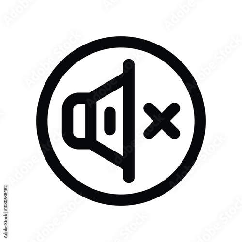 mute icon. vector line icon for your website, mobile, presentation, and logo design.