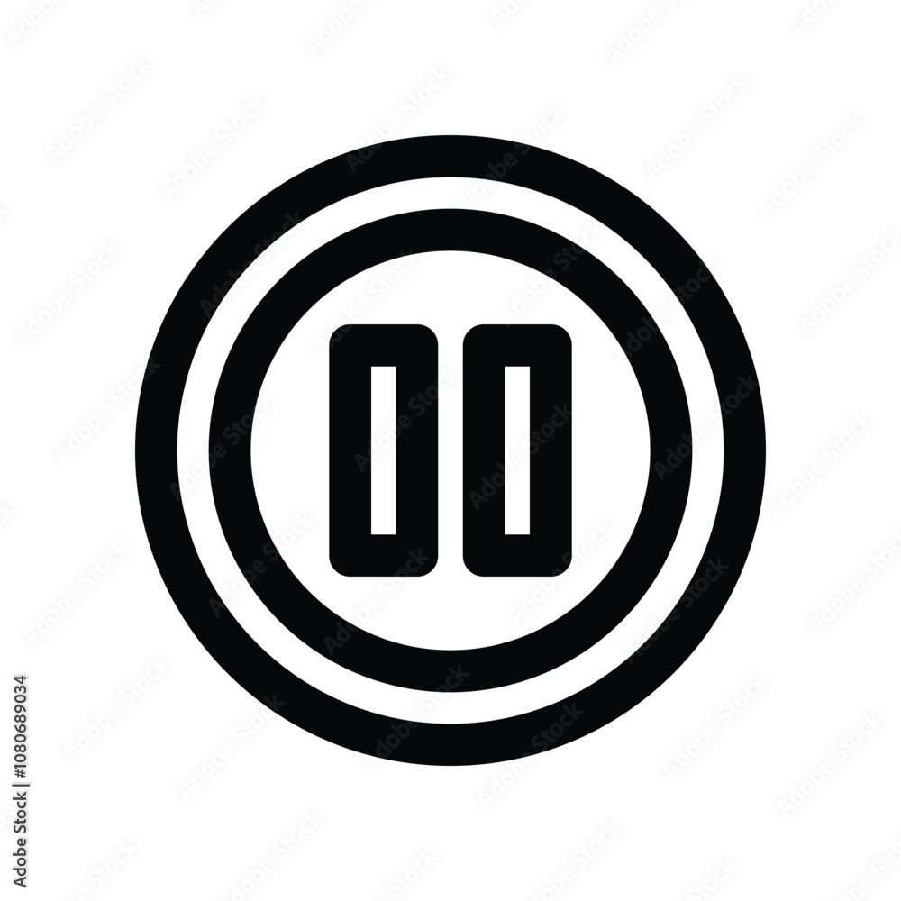 pause icon. vector line icon for your website, mobile, presentation, and logo design. pause icon. vector line icon for your website, mobile, presentation, and logo design.