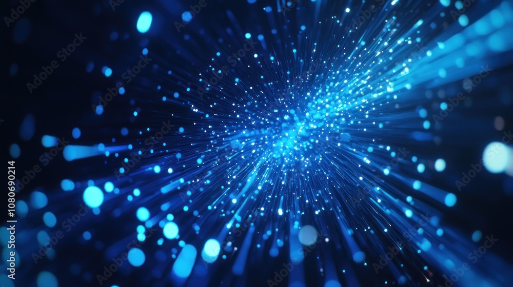 Obraz premium Abstract Blue Light Streaks Background