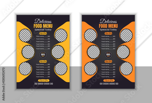 Modern restaurant food menu template design photo