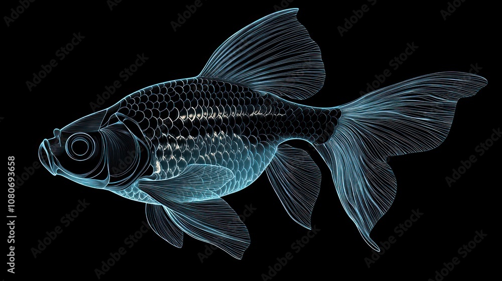 Black Moor Goldfish. Black Moor Goldfish.