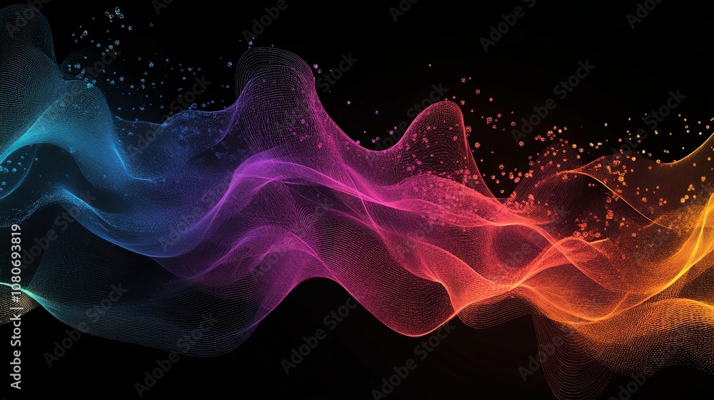 Abstract Wavy Lines in a Gradient of Colors Abstract Wavy Lines in a Gradient of Colors
