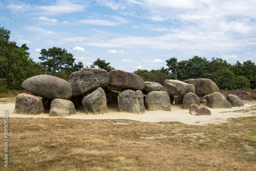 An ancient megalithic tomb in the Netherlands. This is D54, near Havelte. photo