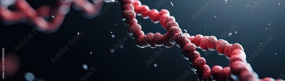 Detailed close-up of a DNA double helix structure, showcasing its intricate design against a dark background. Detailed close-up of a DNA double helix structure, showcasing its intricate design against a dark background.