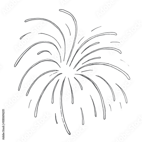 Fireworks exploding high. Graphics illustration. Illustration can be used as compositions with firecrackers for New Year and Christmas on gifts and postcards, stickers. Also, as a warning of danger.
