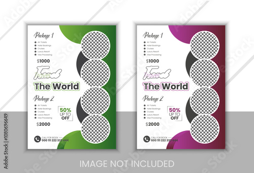 Travel sales business flyer design template photo