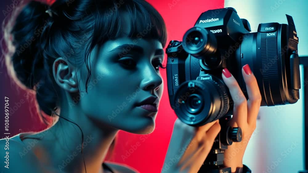 woman with camera woman with camera