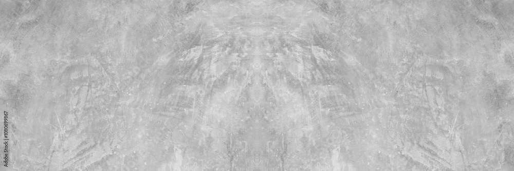 Naklejka premium Old wall panorama texture cement dirty gray with black background abstract grey and silver color design are light with white background.
