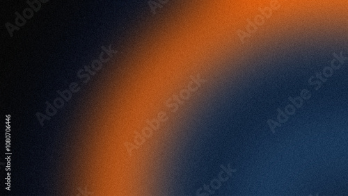 Dark blue orange abstract gradient background with grainy texture