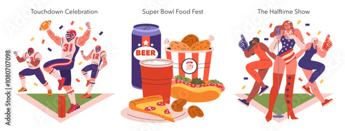 Super Bowl. Flat Vector Illustration