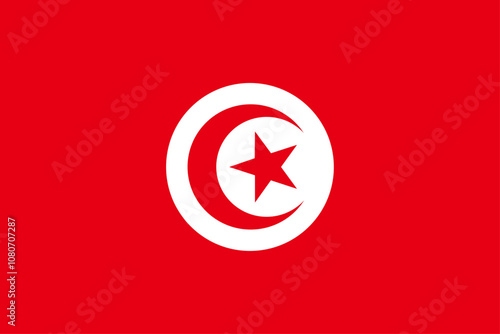 Flag of Tunisia. Tunisian Flag. Tunisia Day. Vector illustration