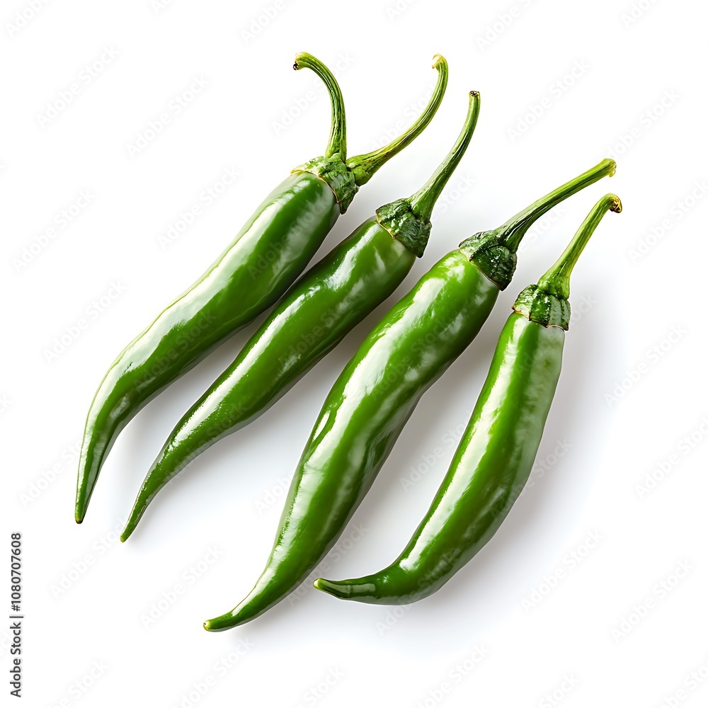 Chilly Capsicum isolated on a white background, close up Chilly Capsicum isolated on a white background, close up
