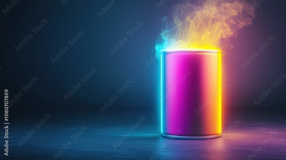 Neon can with smoke Neon can with smoke