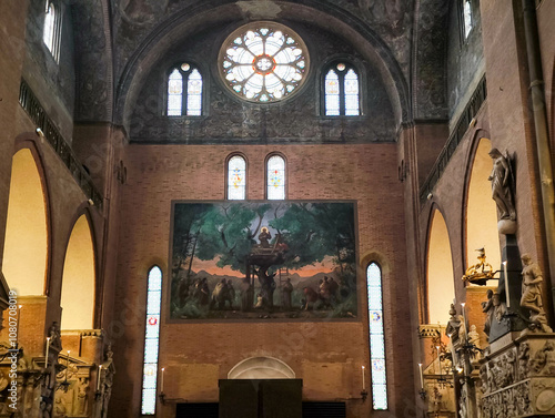 View at the interiors of Sant Antonio basilica on Italy photo