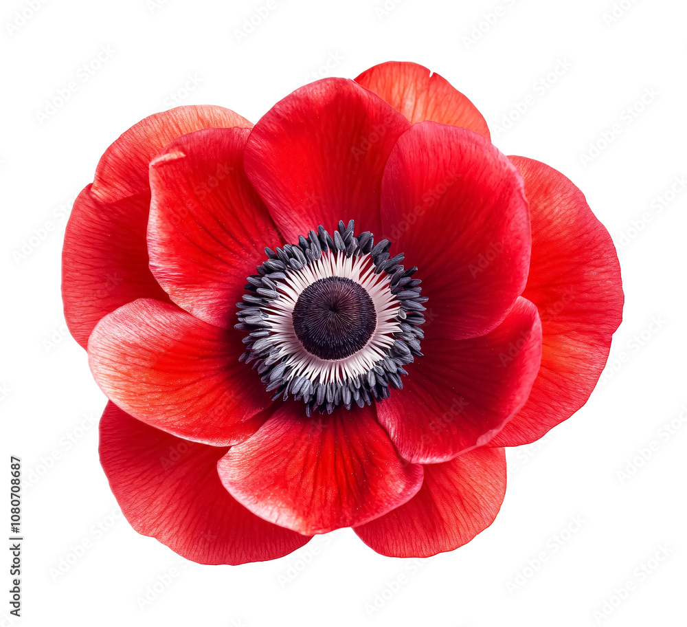 Red anemone flower on a white background. isolated background. Red anemone flower on a white background. isolated background.