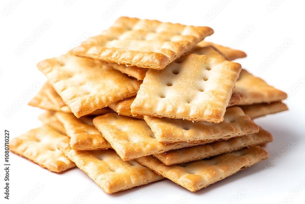 Chips and Crackers isolated on a white background, close up Chips and Crackers isolated on a white background, close up