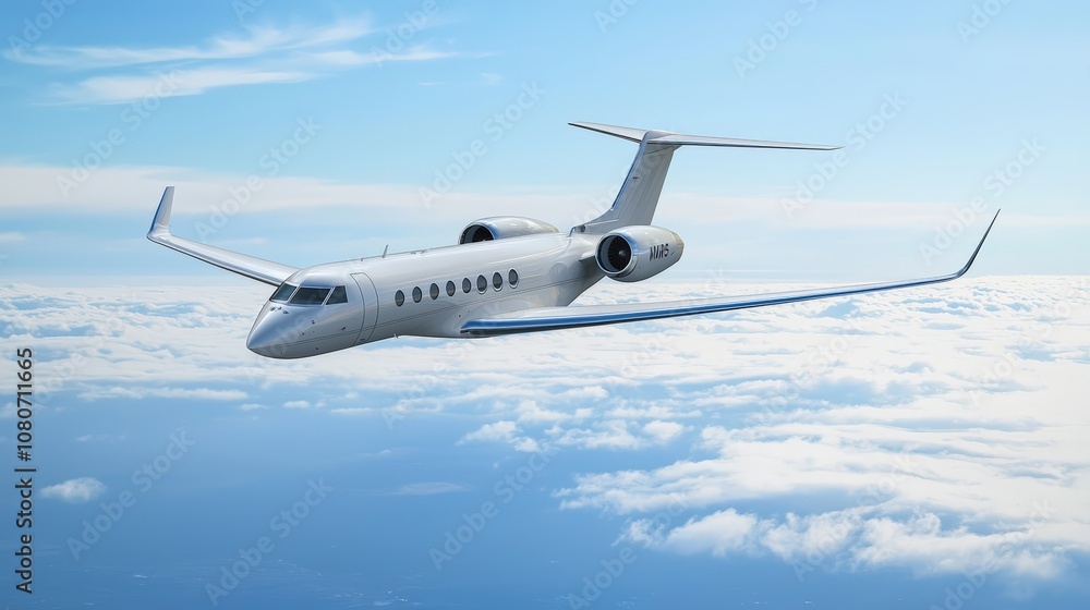 Private jet flying high Private jet flying high