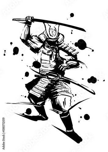 刀を構える侍