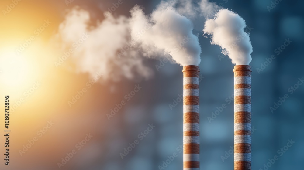 Two smokestacks release smoke